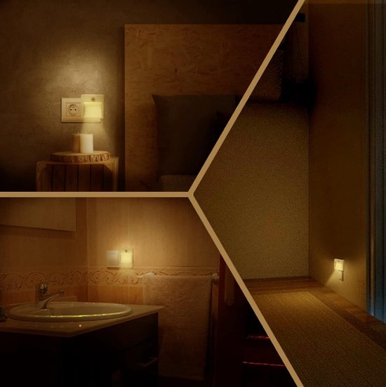 Nachtlampje met bewegingssensor - 2 stuks dimbare nachtlampjes - Plugin ledlamp - voor kinderkamer/slaapkamer/ trap/gangpad/keuken - warm wit van Merkloos — afbeelding 5