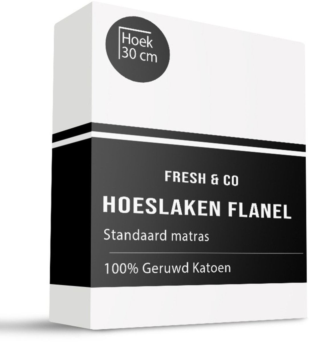 Dekbed-Discounter - Fresh and Co Hoeslaken 160 x 200 cm - Verkoelend Katoen Flanel - Geschikt voor matrassen tot 25 cm hoog - Wasbaar op 30 graden - Strijkvrij - Zwart