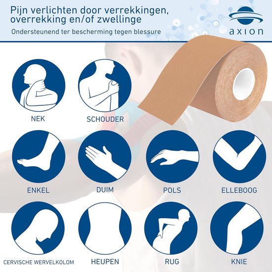 axion® - Kinesiologie sporttape 2-delige set - Huidvriendelijk - Elastisch - Herstel - Waterdicht