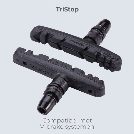 BBB Cycling Remblokjes Fiets - TriStop - Velgrem - Voor Stadsfiets & Mountainbike - Shimano Compatibel - V-Brake Remblokken - Zwart - BBS-16 van BBB Cycling — afbeelding 2
