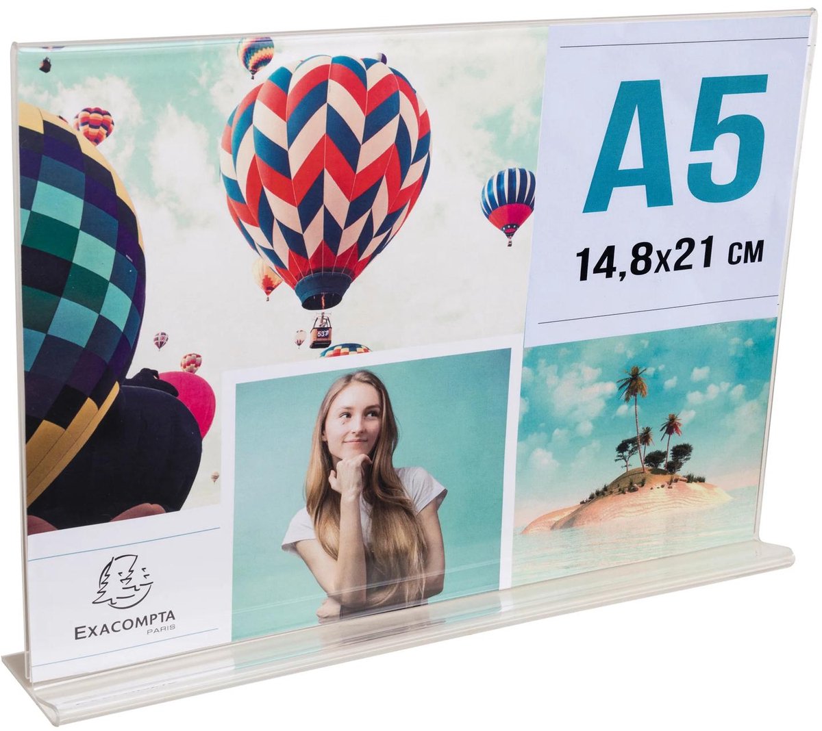 Exacompta 30x Infostandaard recht horizontaal A5 - Transparant - 85159D