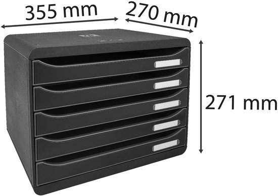 Exacompta Schubladenbox 308714D DIN A4 quer 35,5 x 27,0 x 27,1 cm Exacompta Schubladenbox 308714D DIN A4 quer 35,5 x 27,0 x 27,1 cm