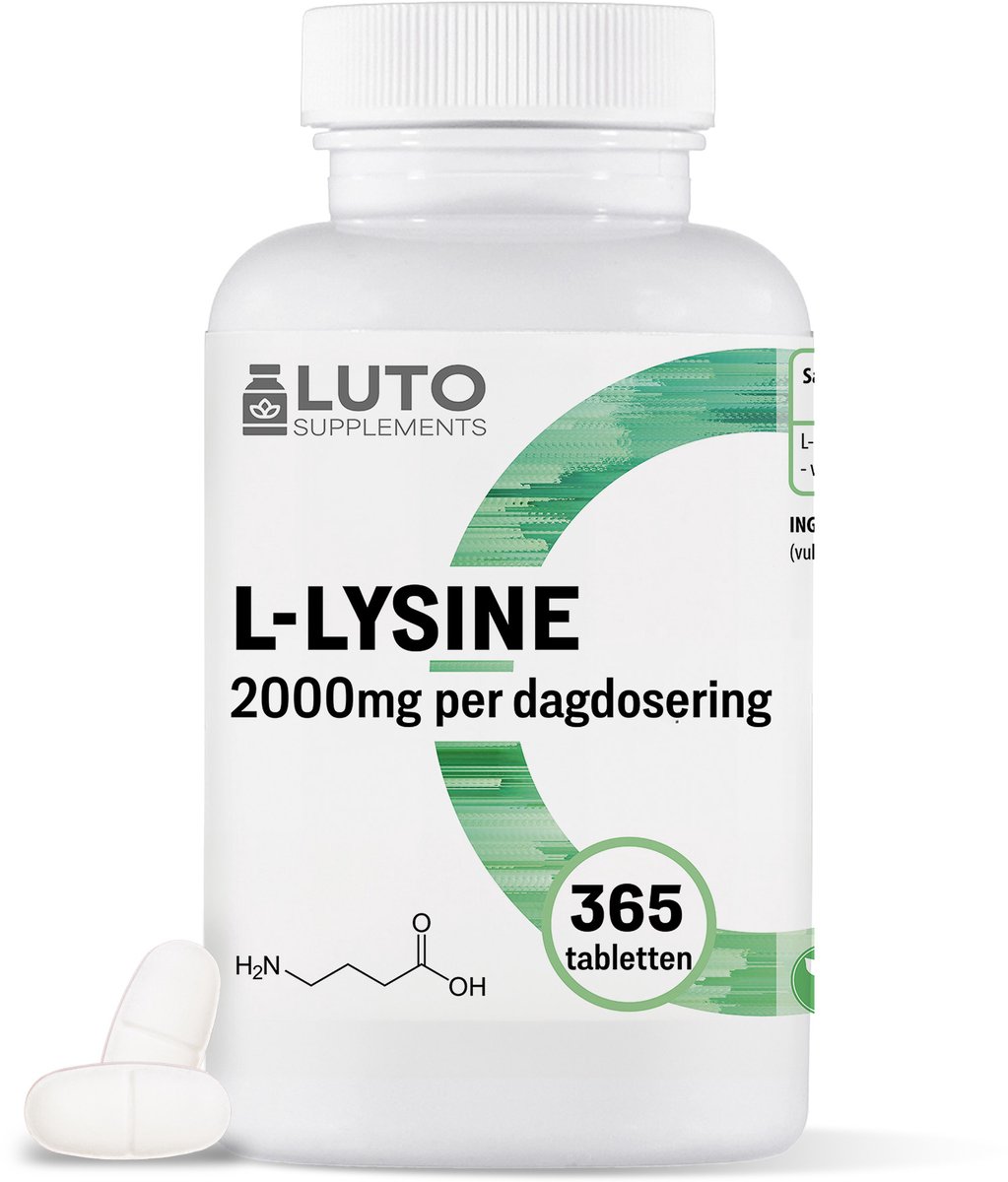 Goedkoopste L-Lysine - 365 tabletten - 1000 mg per tablet - Van plantaardige fermentatie - Zonder ongewenste toevoegingen - Hoog gedoseerd - Veganistisch - LUTO Supplements