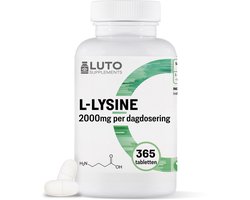 L-Lysine - 365 tabletten - 1000 mg per tablet - Van plantaardige fermentatie - Zonder ongewenste toevoegingen - Hoog gedoseerd - Veganistisch - LUTO Supplements