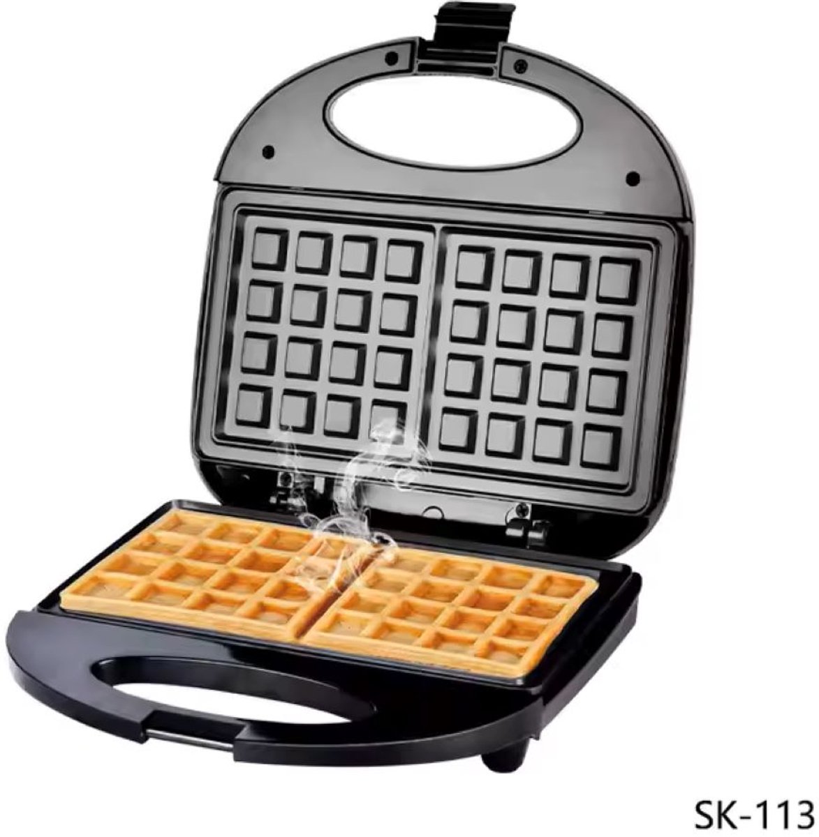 TuttoBello - Wafelijzer - Wafelmaker voor 2 Wafels - Anti-Aanbaklaag - met Indicatielampje - 750W - RVS