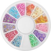 FIMO nail art bloemen in carrousel, +/- 150 stuks, flinterdun bloem nail art voor acrylnagels, gelnagels, nagellak, topcoat, UV top coat of gelnagellak / gellak!