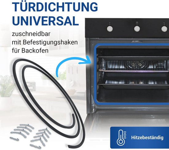 Universele Ovenafdichting - Flexibele Rubber Afdichtband - 2920 mm - Inclusief Bevestigingshaken van Universele — afbeelding 3