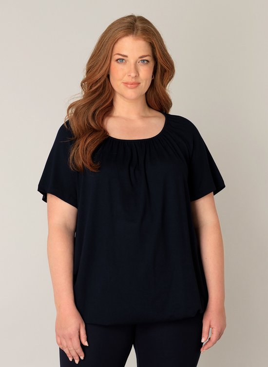 BASE LEVEL CURVY Yoni Jersey Shirt - Dark Blue - maat 1(48)