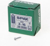 SPAX R 88091 Senkkopf/T-STAR 1191010300163 Houtschroef 3 mm 16 mm Torx, Binnen-T Staal Galvanisch verzinkt 200 stuk(s)