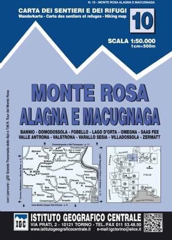 IGC Wandelkaart Blad 10 - Monte Rosa 1:50.000 - cover