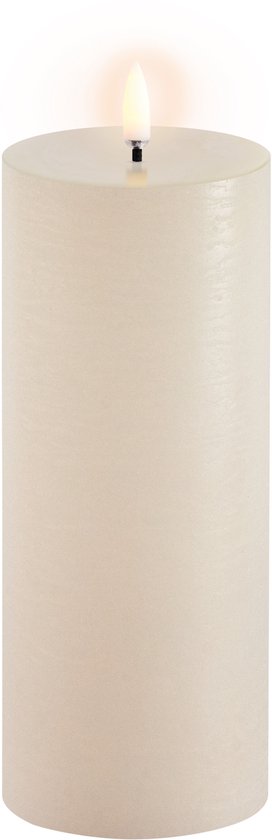 Uyuni Led Rustieke Kaars Vanille - 7,8x20cm, met gloeiend vlammetje.