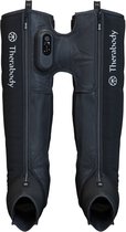 Zwarte Therabody JetBoots Prime compressielaarzen, weergave van voren.