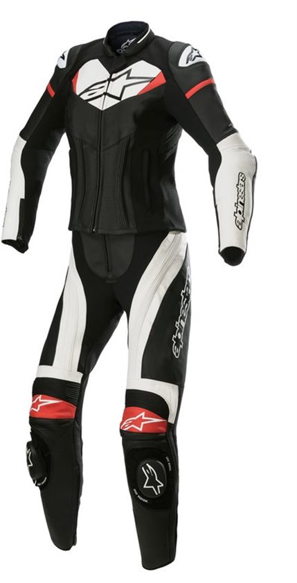 Alpinestars Stella Gp Plus 2 Pc Leather Suit Black White Bright Red 40 - Maat - Racepak
