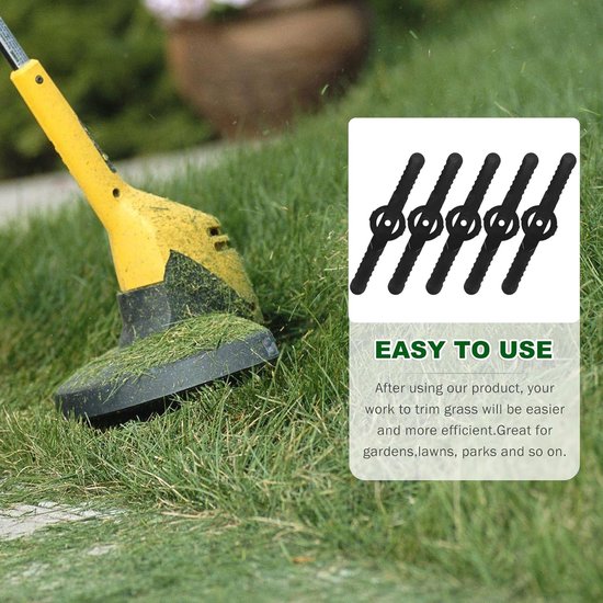 Reservemessen, 60 stuks reservemesjes, 5 mm trimmer, reservemes, compatibel met verschillende accu-grastrimmers, reservemes, grastrimmer voor tuinterras (zwart) van Merkloos	 — afbeelding 2