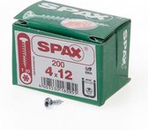 Spax Spaanplaatschroef cilinderkop verzinkt T-Star T20 4.0x12mm (per 200 stuks)