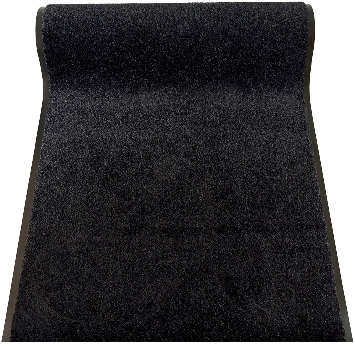 JYG Deurmat tapijtloper binnen - 120x250cm - CLEANWASH ZWART - Belgische Droogloopmat in Extra Grote Maten – Superabsorberend Polyamide, 2 lange zijden afwerking, Antislip Vinyl Rug, 3 Kleuren, Diverse Lengtes en Breedtes
