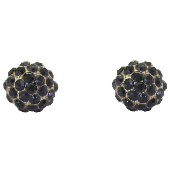 Behave Clous d'oreille noir avec éléments Swarovski