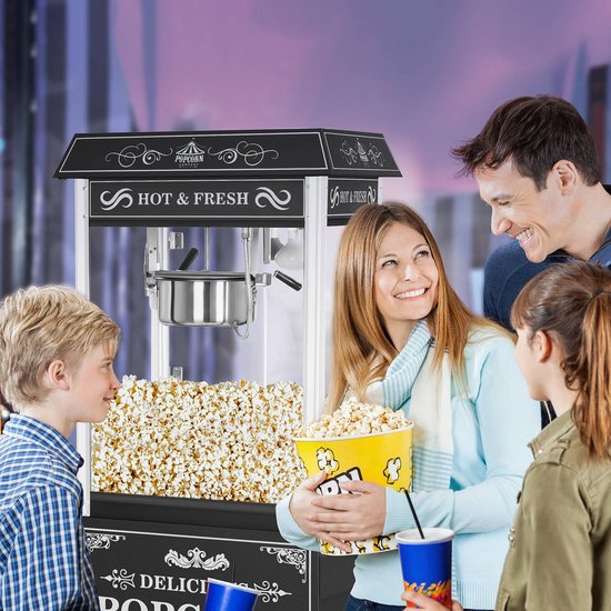 Popcornmachine met onderstel - Retro-ontwerp - Zwart - Royal Catering — afbeelding 4