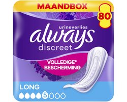 Top 10 Verbandproducten 2026: Always Discreet Plus Long incontinentieverbanden, 80 stuks