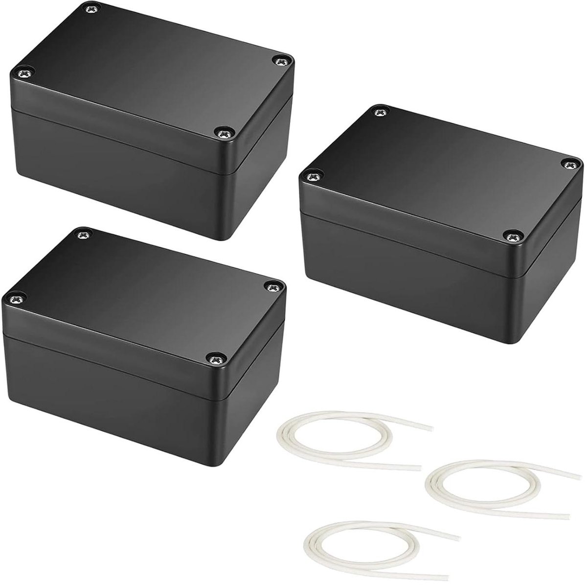 Aansluitdoos waterdicht verdeeldoos voor buiten IP66 zwart elektronische projectdoos - 3 stuks