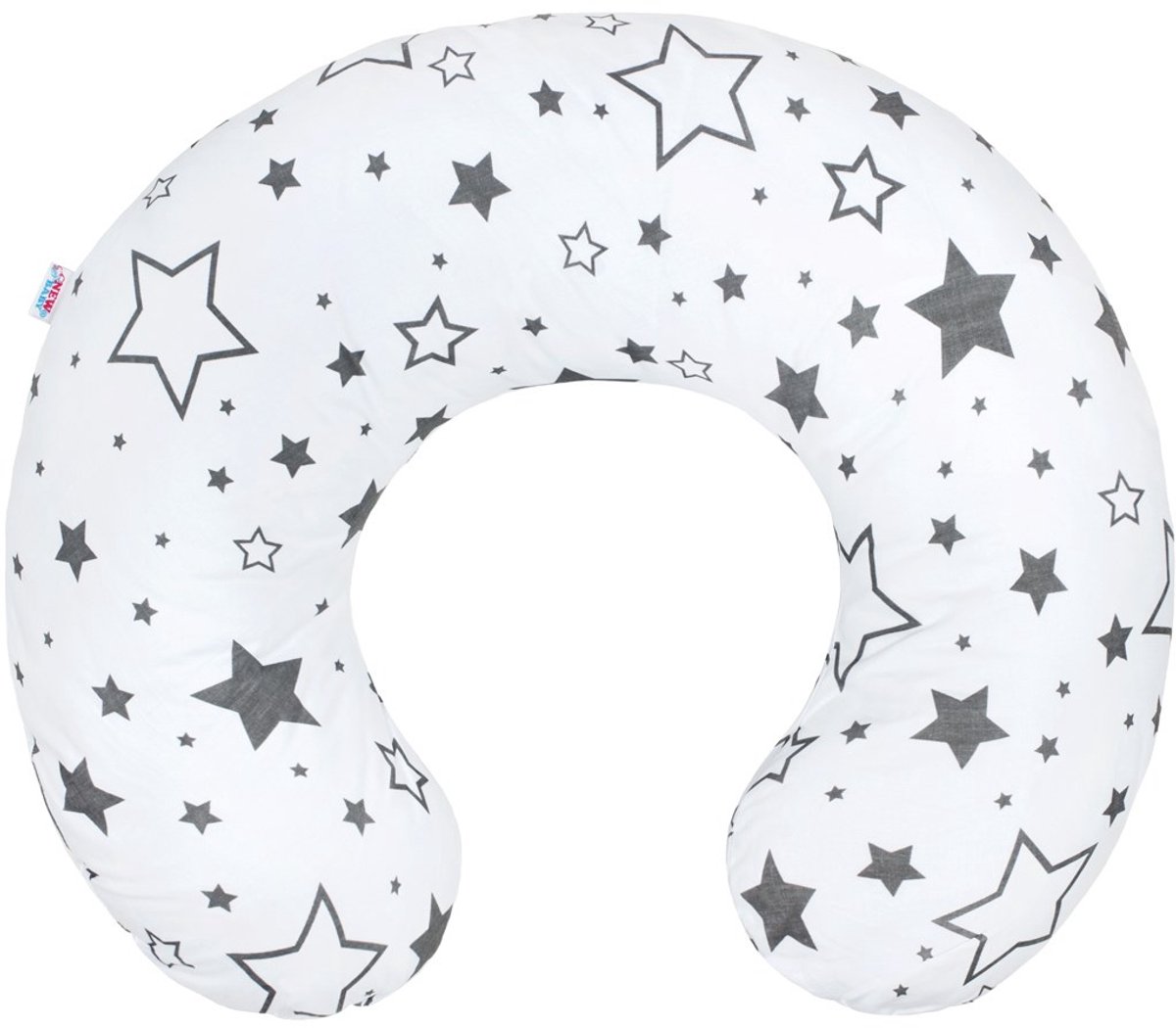 NEW BABY - Voedingskussen - Sterren grijs katoen one size - voedingskussen - rugsteun - babyaccessoire - kussen voor ouders - babykussen