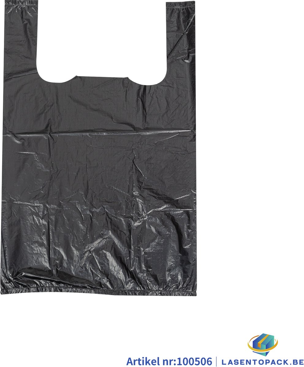 200 stuks Hemddraagtassen Hemdtasjes Draagtassen Winkelzakken 20cm x 30cm Kleur Zwart Hemd tasje