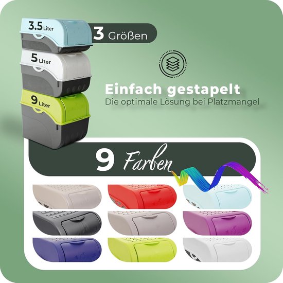 Aardappelbewaardoos | groot 9L | Wit | Aardappeldoos | Stapelbare groentekist, uienkist, aardappelmand, fruitkist, aardappelkist, uienbewaarbak, wortelbewaarbak