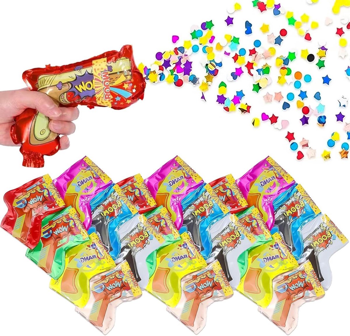 Feestkanon met sterrenconfetti - 50 stuks | Geschikt voor Carnaval, Verjaardagen en Bruiloften | Nieuwjaarsfeest en Jubilea | Feestartikelen | Feestdecoratie