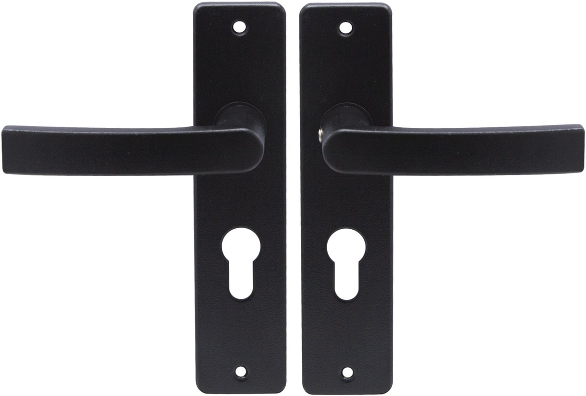 Slotman Solutions Deurklink Cilinder – Zwart – Deurbeslag met Cilindergat – PZ55 – Aluminium – 180x41 mm
