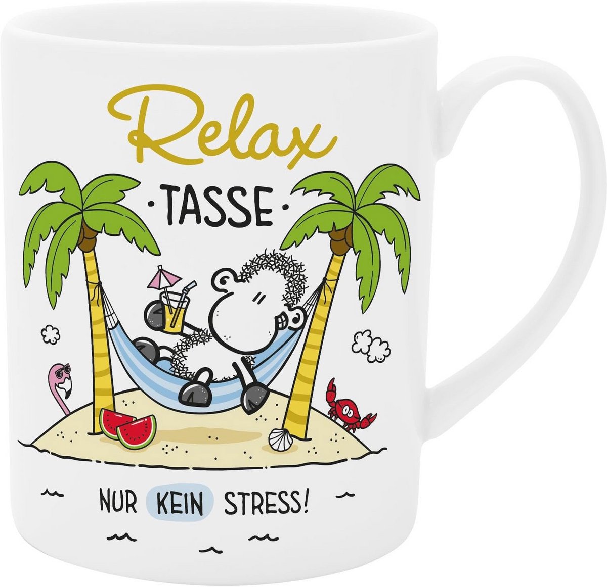 XL Mok met Grappige Spreuk - Relax, geen Stress!