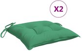 vidaXL - Coussins pour palettes - 2 pièces - 50 x 50 x 7 cm - tissu Oxford - vert