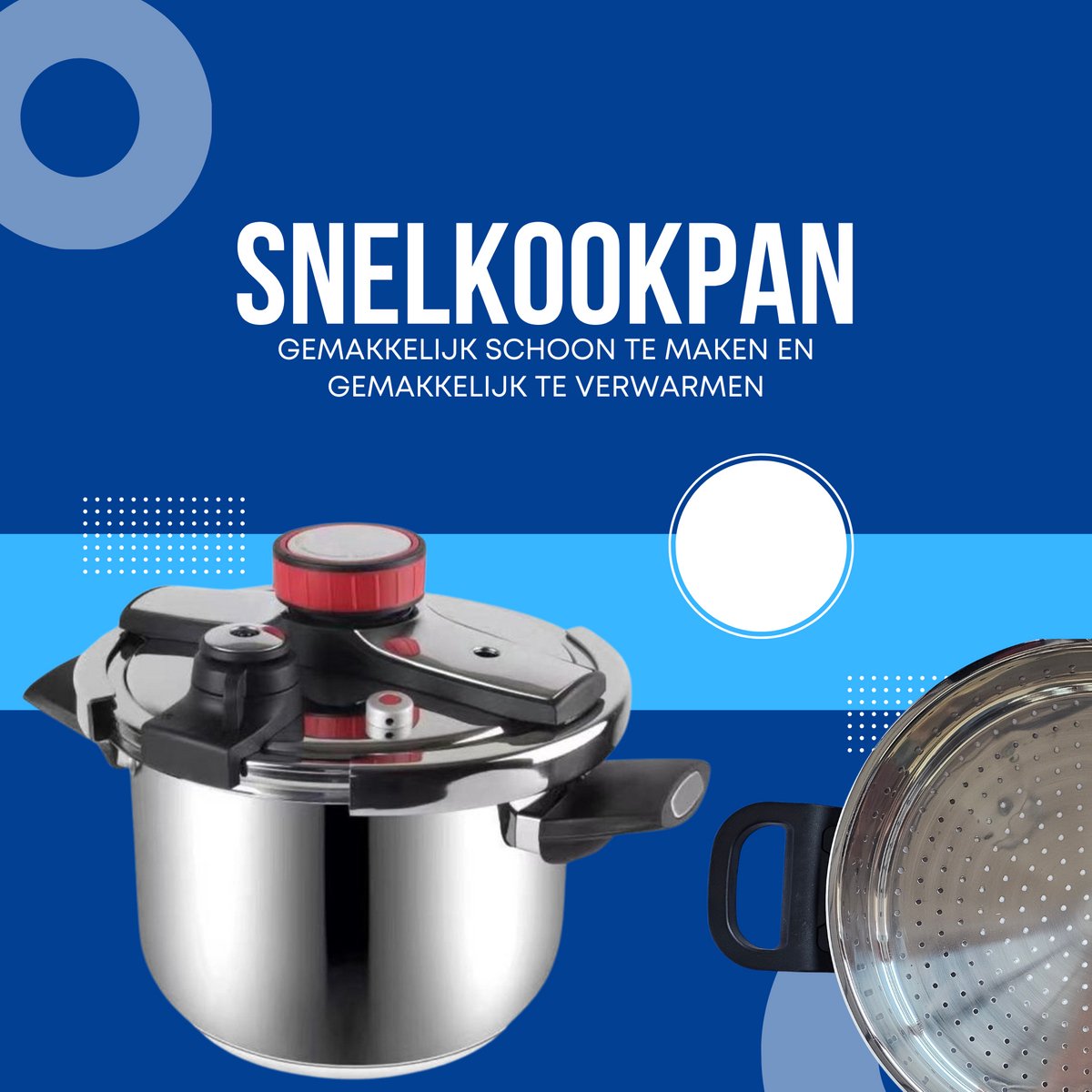 Royal Swiss® Snelkookpan – slowcooker – 10Liter – snelkookpan inductie – Pressure Cooker – stoommandje en Glazen Deksel – foto 8