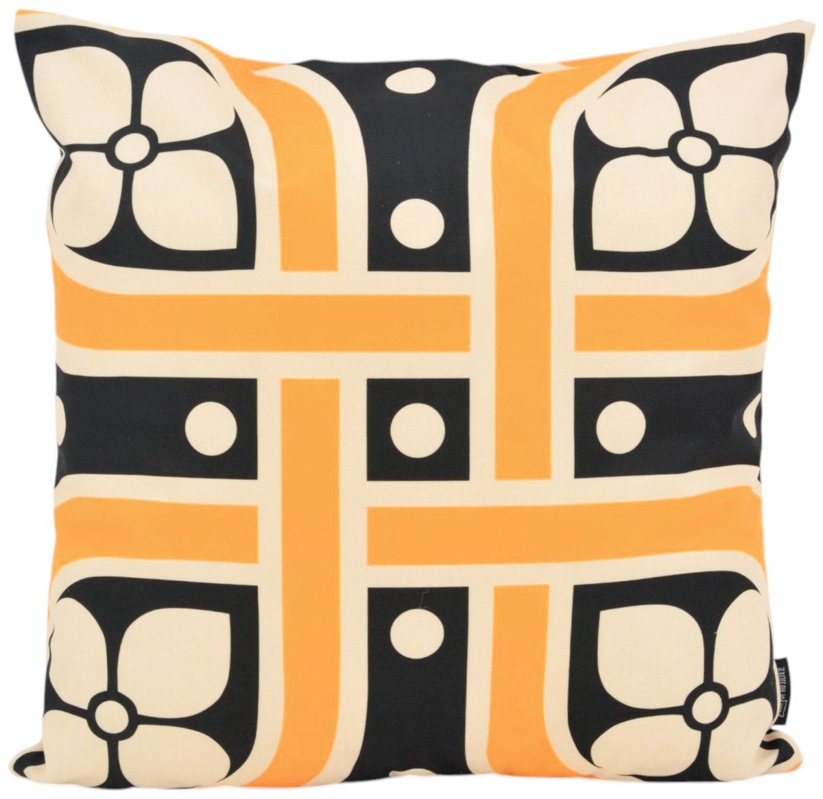 Gek op Kussens! Ornament Tile #2 Kussenhoes | 45 x 45 cm | Katoen/Polyester zwart/beige