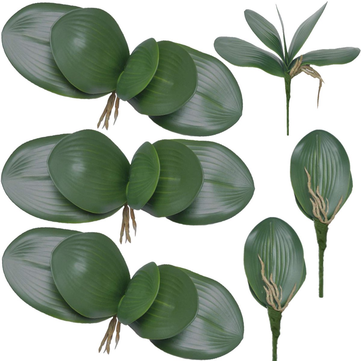 Ibenzoa Kunstmatige Orchideeënbladeren voor Stijlvolle Groene Decoratie - Set van 6 Stuks