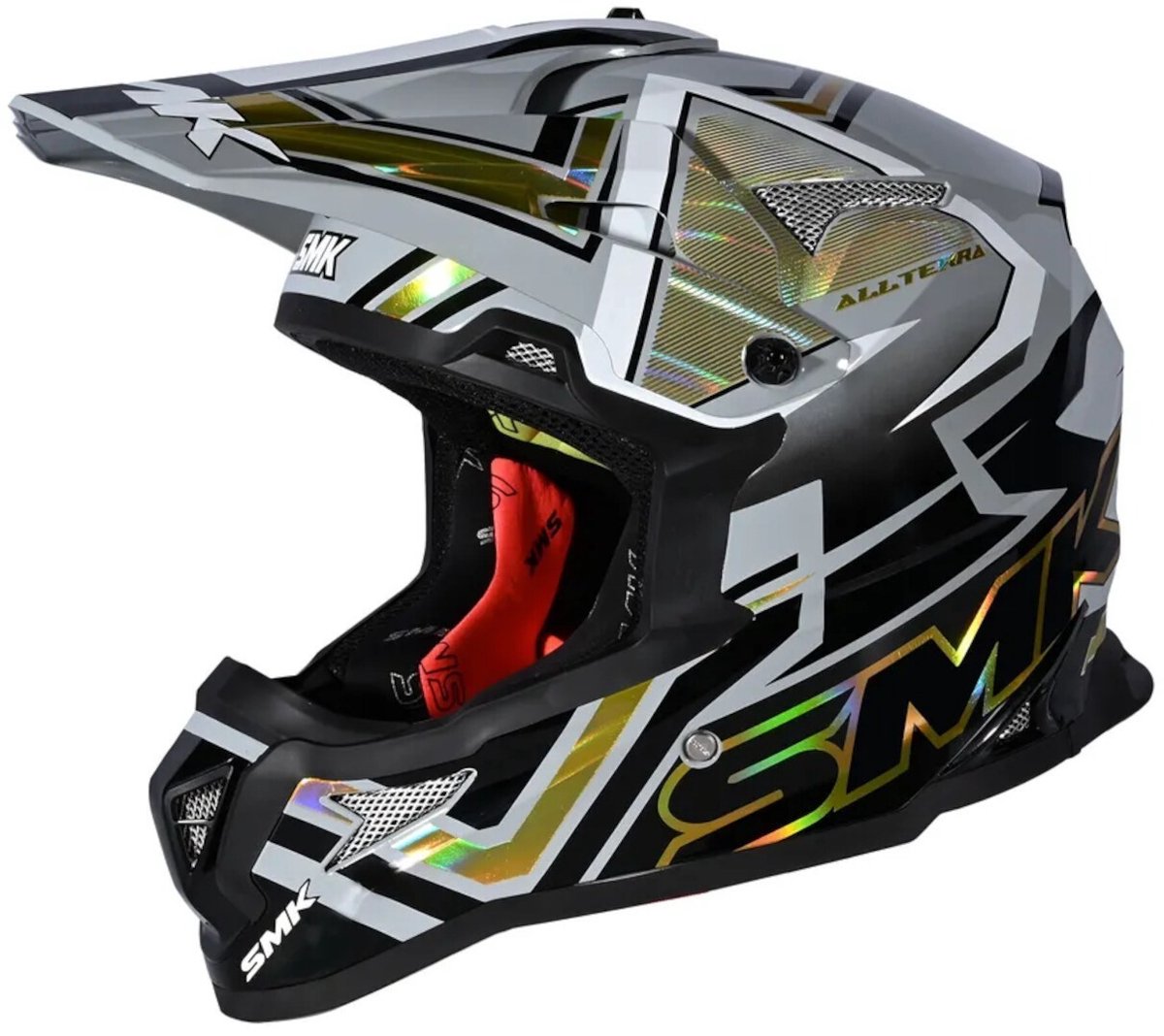 SMK Allterra X-Aces Zwart Grijs Goud Crosshelm - Helm