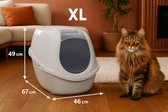 Bol.com Flamingo Kattentoilet Trini – XL – Grijs – 46 x 67 x 49 cm – Met Koolfilter – Duurzaam & Ruim – Gemaakt van Gerecycleerd... aanbieding