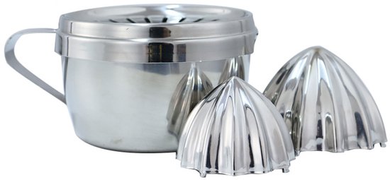 Fruitpers handmatig - Handmatige Citroenpers - Sinaasappelpers - Citroenpers - citroenknijper - 304 RVS - Lemon squeezer - Citrusknijper - Fruitpers - Limoenpers - met twee accessoires - Zilver van Merkloos — afbeelding 2