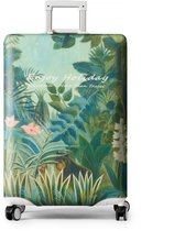 YONO Housse de Valise Élastique - Housse de Protection Valise Lavable - XL - Vert Tropical
