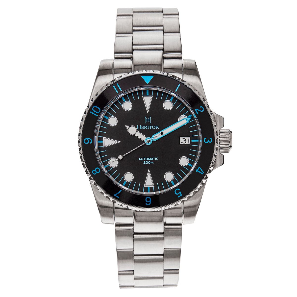 Heritor Automatic Luciano Armbandhorloge met Datum - Zwart-Blauw