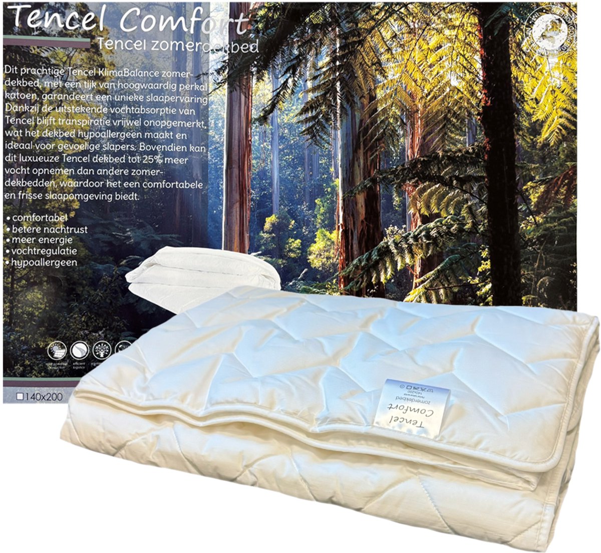 Tencel Comfort Zomerdekbed - Litsjumeaux - Extra Lang - 240x220 cm