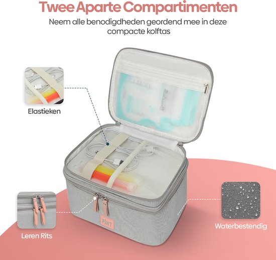 FÍNT® Luxe Koeltas met Koelelement - Voor Onderweg - Kolftas - Moedermelk tot 12 uur Koel - Koeltassen Moedermelk - voor Borstkolf - Grijs van FÍNT — afbeelding 5