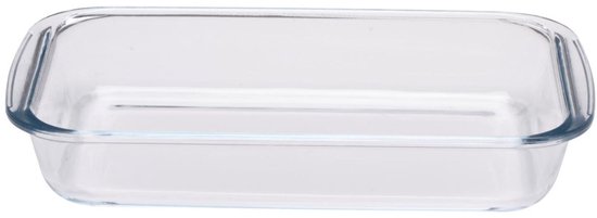NUTRIUPS Glazen ovenschaal voor oven, glazen ovenschaal rechthoekig (met deksel- 3.8L
