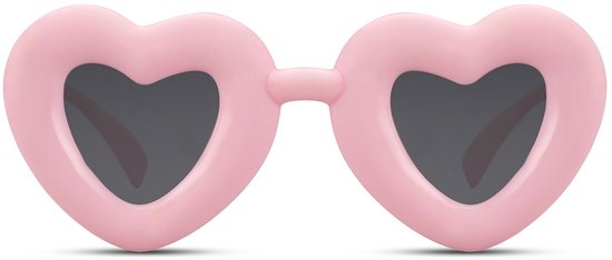 Hartjes zonnebril - Zonnebrillen - Festival bril - Rave bril - Glasses - Roze - Zwarte glazen van The Jewellery Store — afbeelding 3