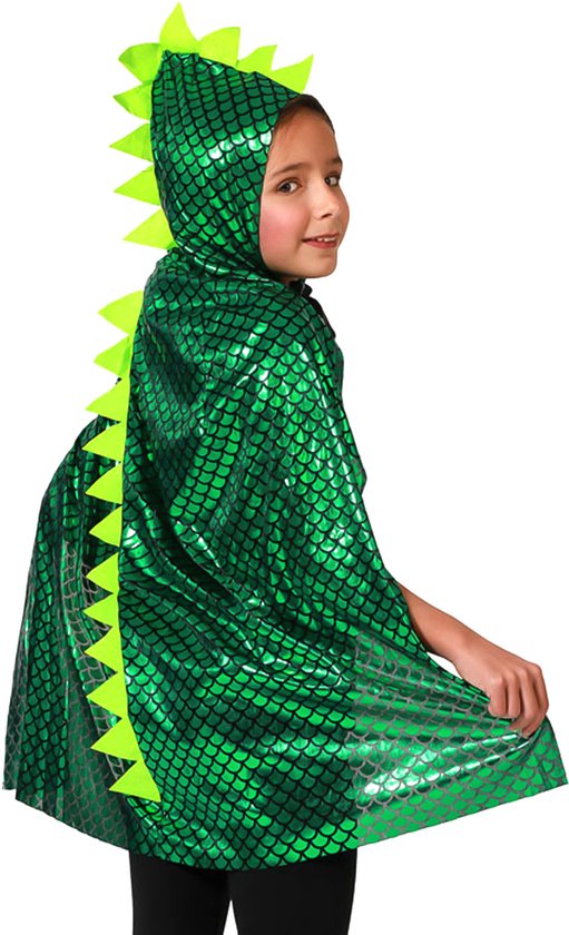 DKINY Dinosauruskostuums voor kinderen, 2-delig, paars, cape met masker voor jongens en meisjes, Halloween, carnaval, lentefeest, vakantie, kostuum