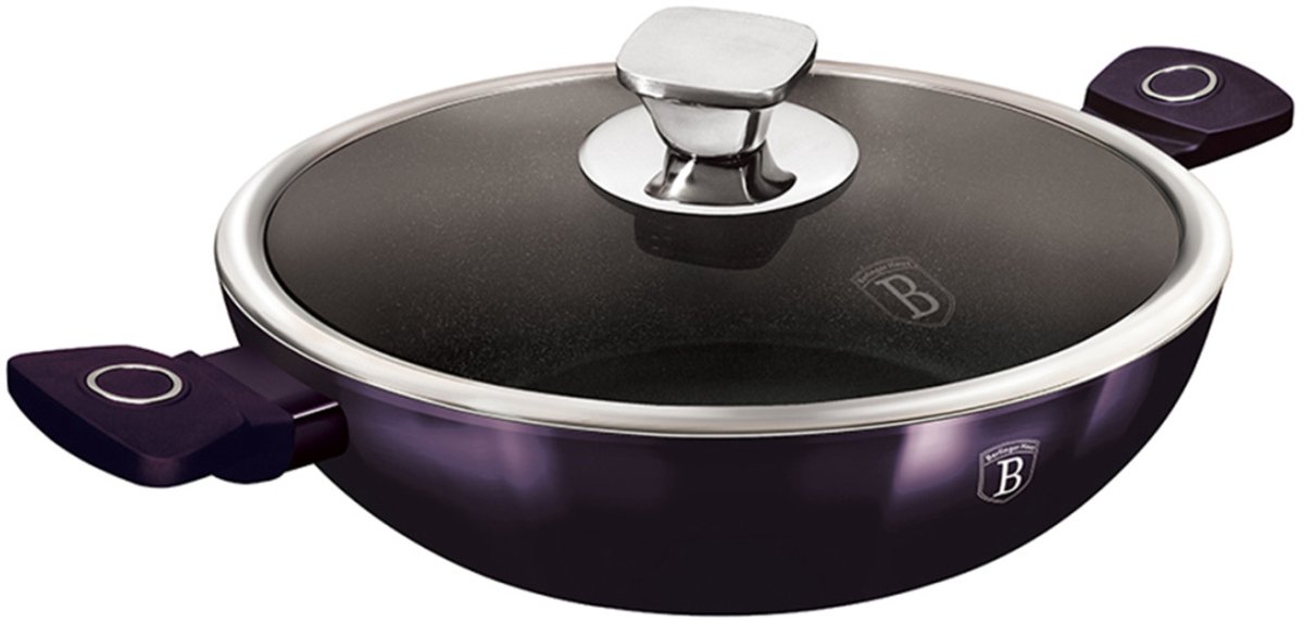 Berlinger Haus Purple Eclipse Serie - Granieten Wokpan - 30cm - Soft Touch