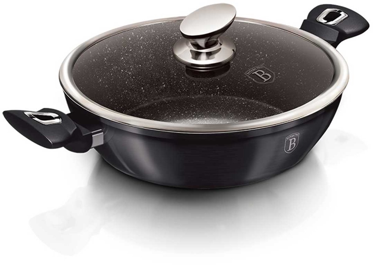 Berlinger Haus Carbon Pro Serie - Granieten Wokpan - 28cm - Soft-Touch Handgreep