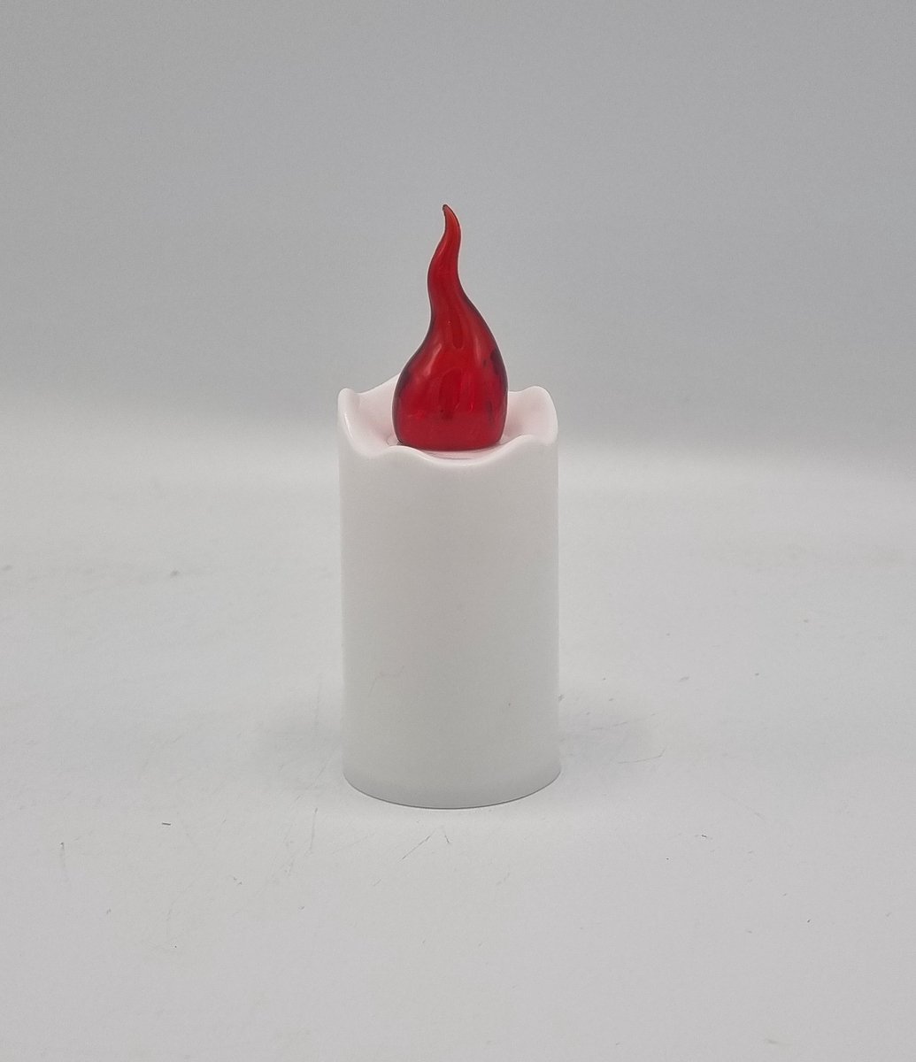 Led kaars - S9 - Rood - 1200 branduren - Inclusief batterij - Flikkerend vlam