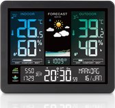 Vendico Weerstation - Draadloos - Binnen en Buiten - met Buitensensor - Kleurendisplay
