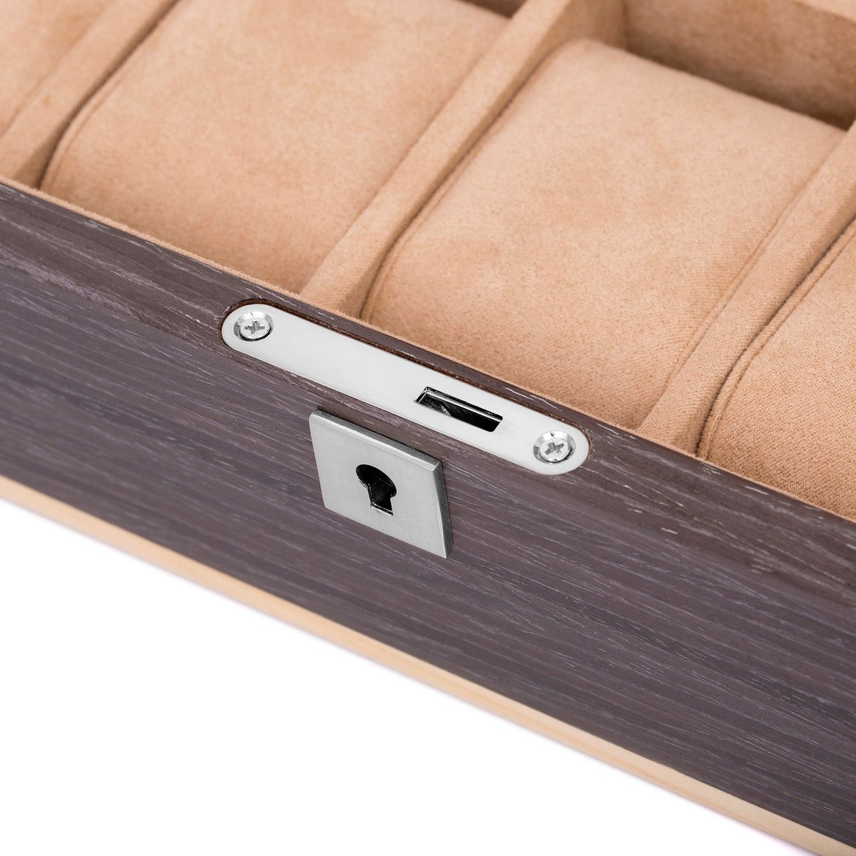 Grijze Walnoten Houten Horlogebox - 10 Horloges