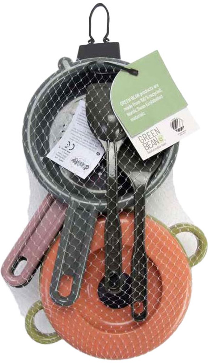Dantoy Green Bean pannenset speelgoedkeuken 7-delig multicolor. — afbeelding 2